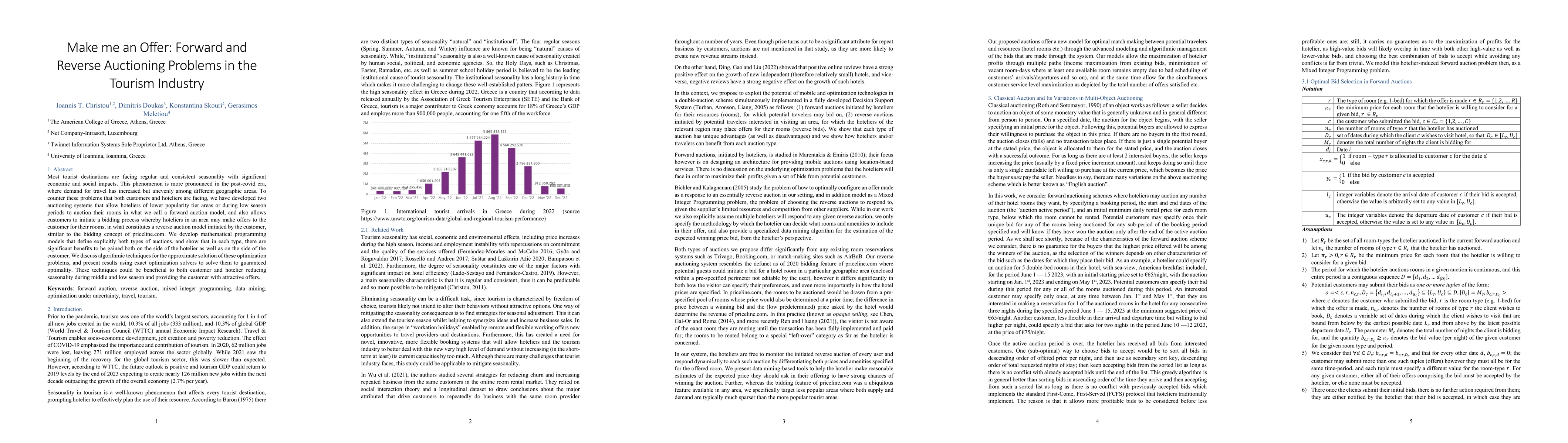 Thumbnail for Make me an Offer: Forward and Reverse Auctioning Problems in the Tourism
  Industry