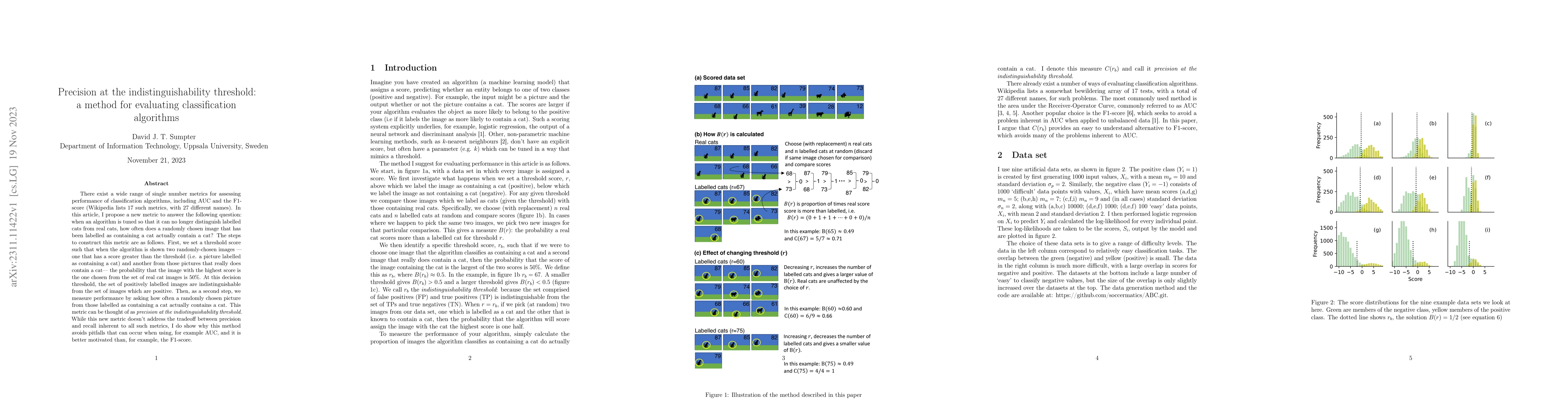 Thumbnail for Precision at the indistinguishability threshold: a method for evaluating
  classification algorithms