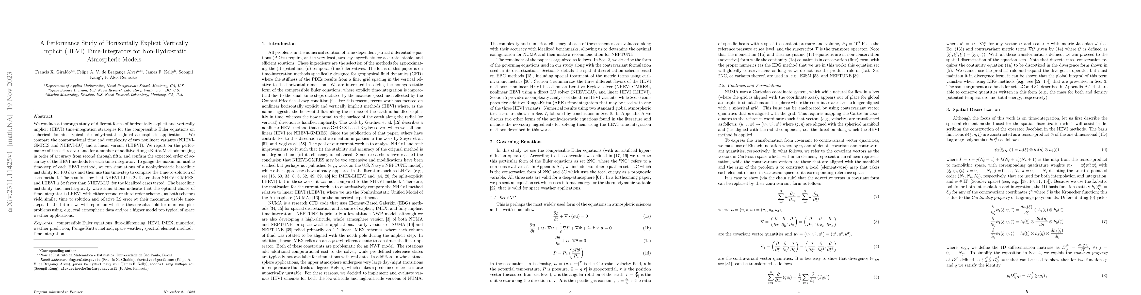 Thumbnail for A Performance Study of Horizontally Explicit Vertically Implicit (HEVI)
  Time-Integrators for Non-Hydrostatic Atmospheric Models