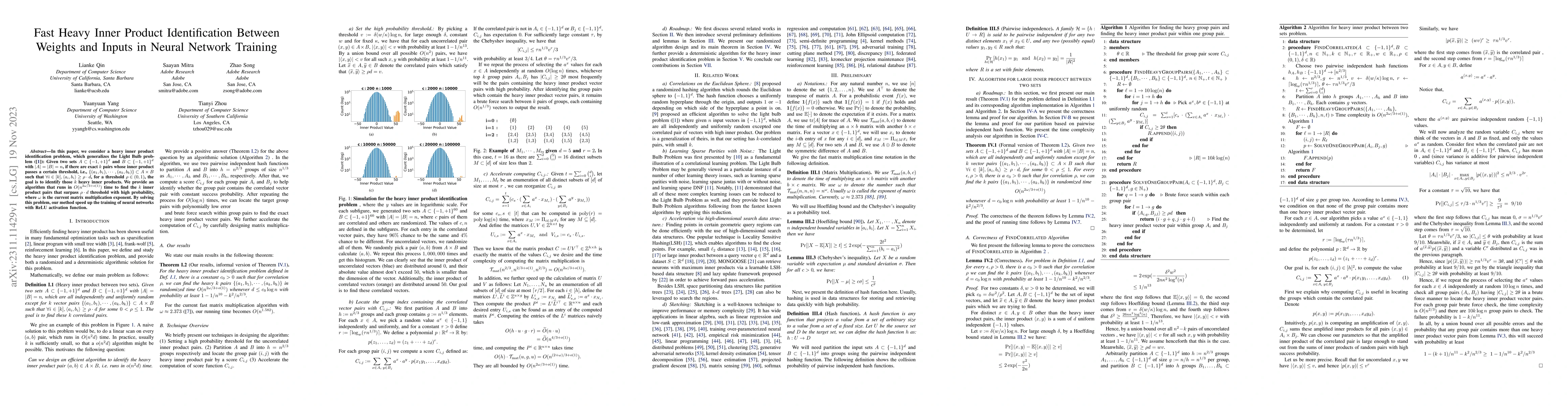 Thumbnail for Fast Heavy Inner Product Identification Between Weights and Inputs in
  Neural Network Training