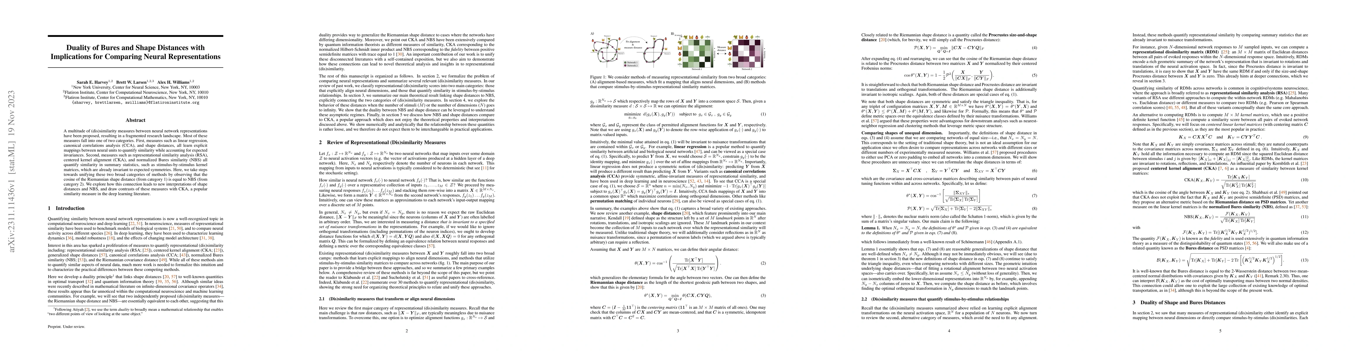 Thumbnail for Duality of Bures and Shape Distances with Implications for Comparing
  Neural Representations