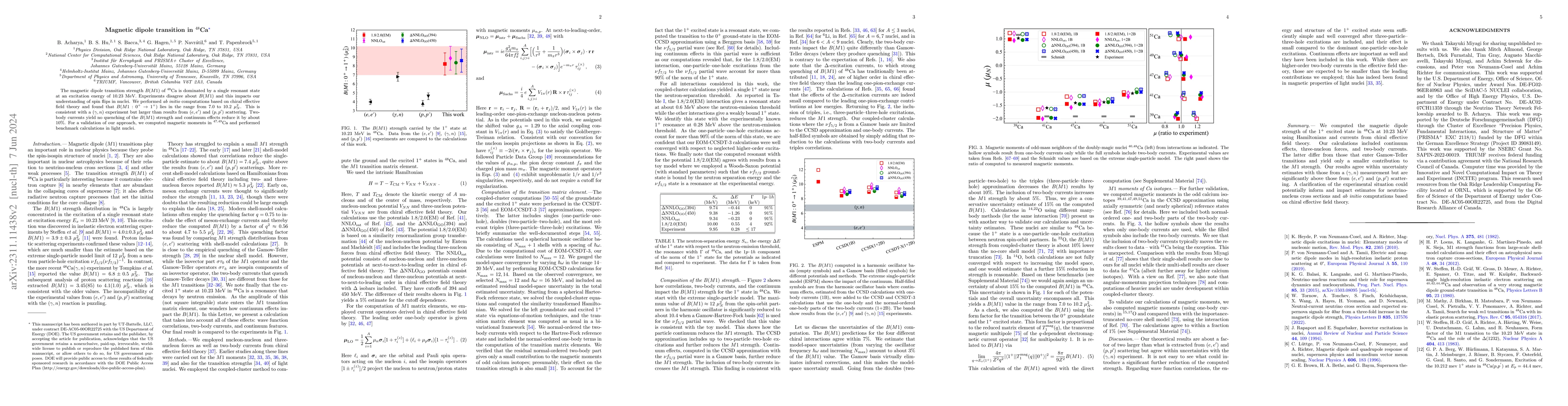 Thumbnail for Magnetic dipole transition in $^{48}$Ca