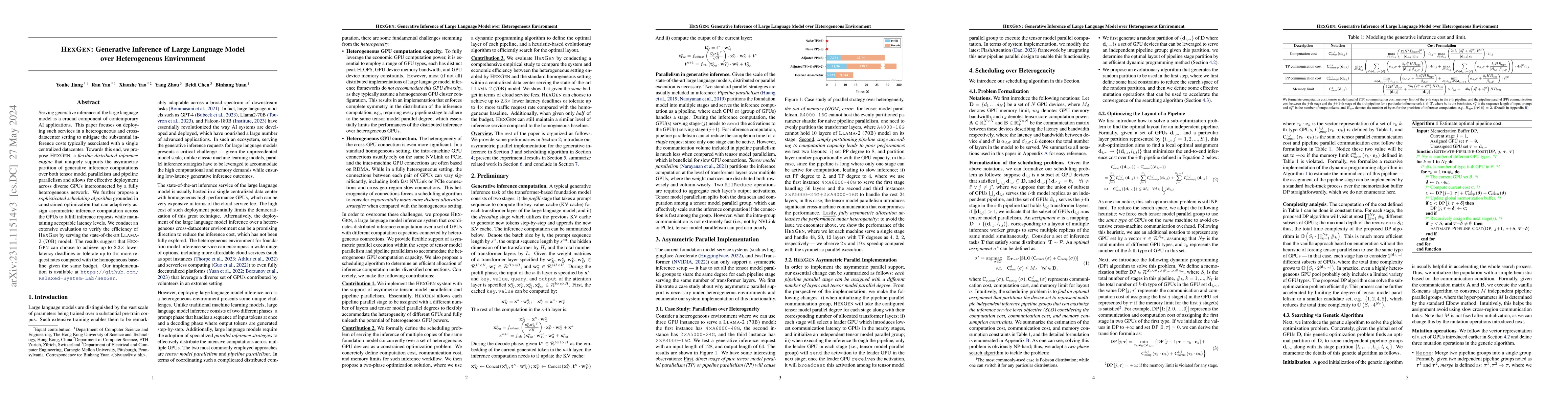 Thumbnail for HexGen: Generative Inference of Large Language Model over Heterogeneous
  Environment