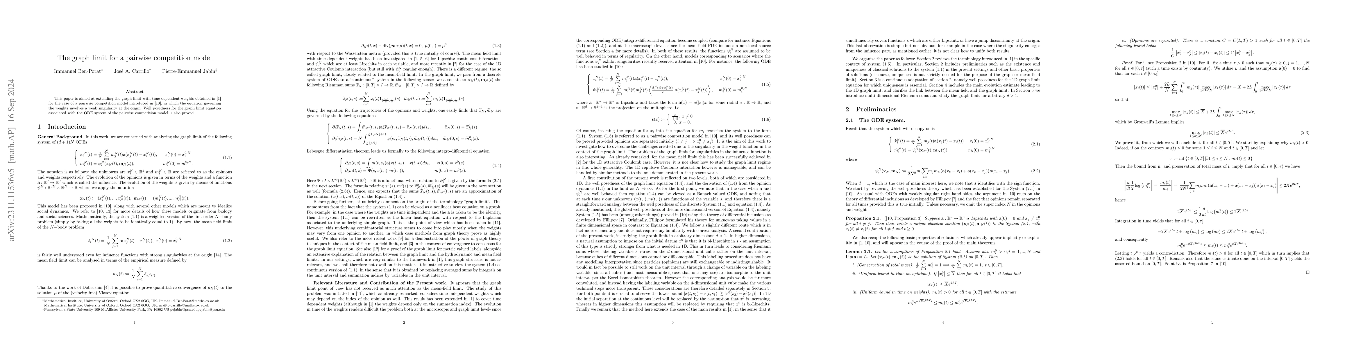 Thumbnail for The graph limit for a pairwise competition model