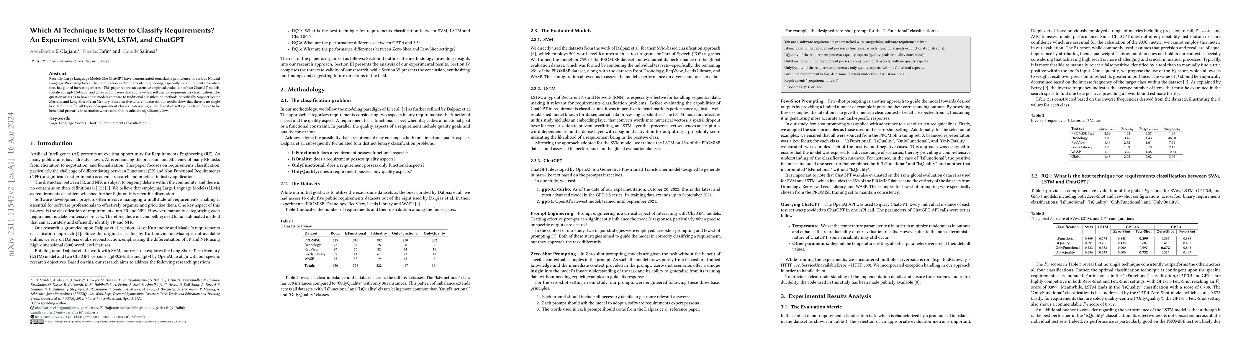 Thumbnail for Which AI Technique Is Better to Classify Requirements? An Experiment
  with SVM, LSTM, and ChatGPT