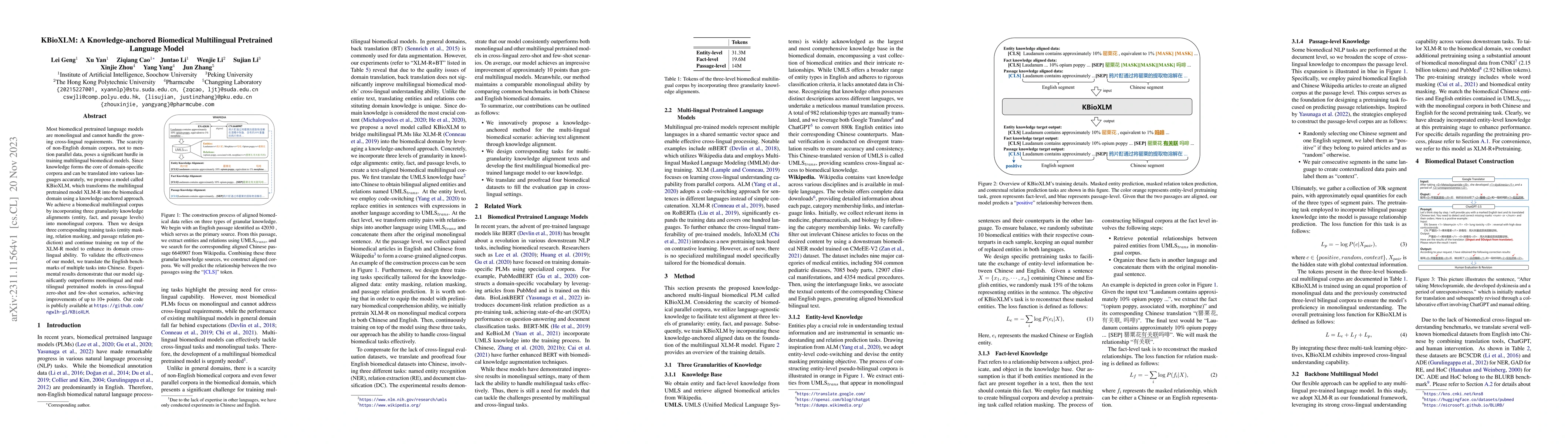 Thumbnail for KBioXLM: A Knowledge-anchored Biomedical Multilingual Pretrained
  Language Model