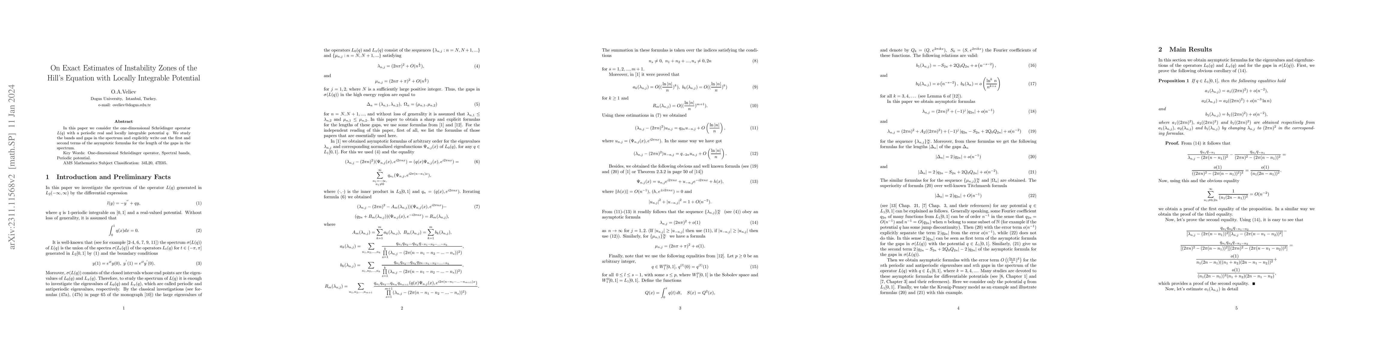 Thumbnail for On Exact Estimates of Instability Zones of the Hill's Equation with
  Locally Integrable Potential