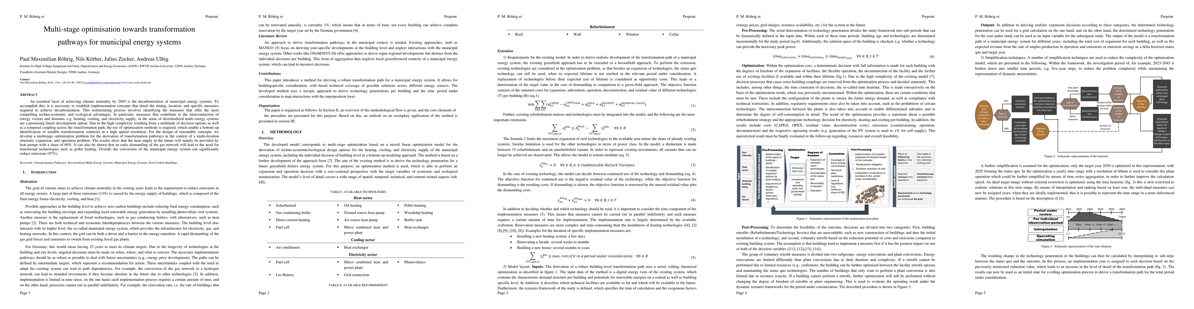 Thumbnail for Multi-stage optimisation towards transformation pathways for municipal
  energy systems