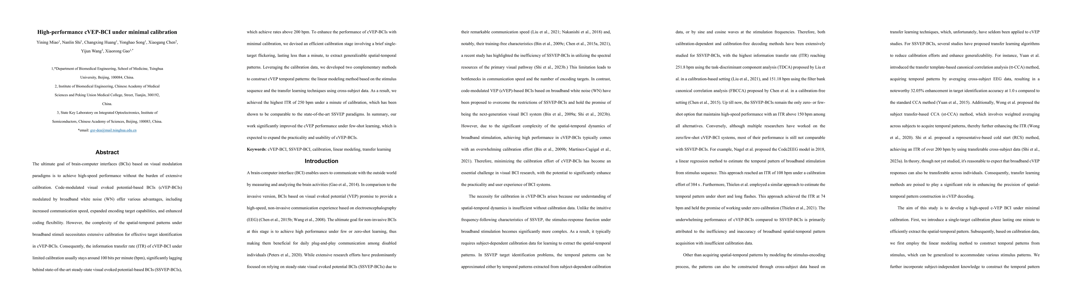 Thumbnail for High-performance cVEP-BCI under minimal calibration