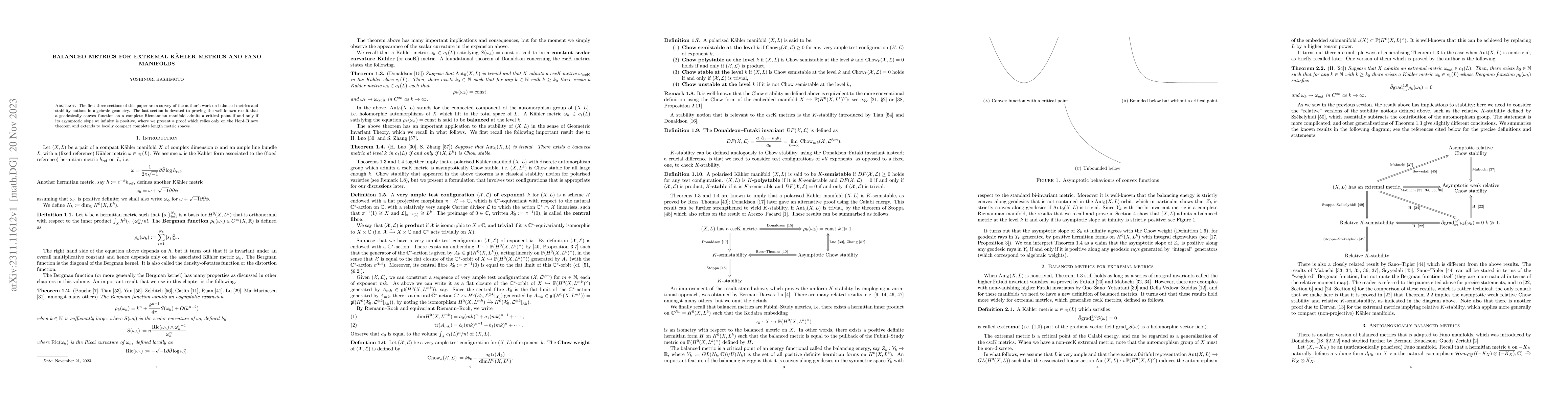 Thumbnail for Balanced metrics for extremal K\"ahler metrics and Fano manifolds