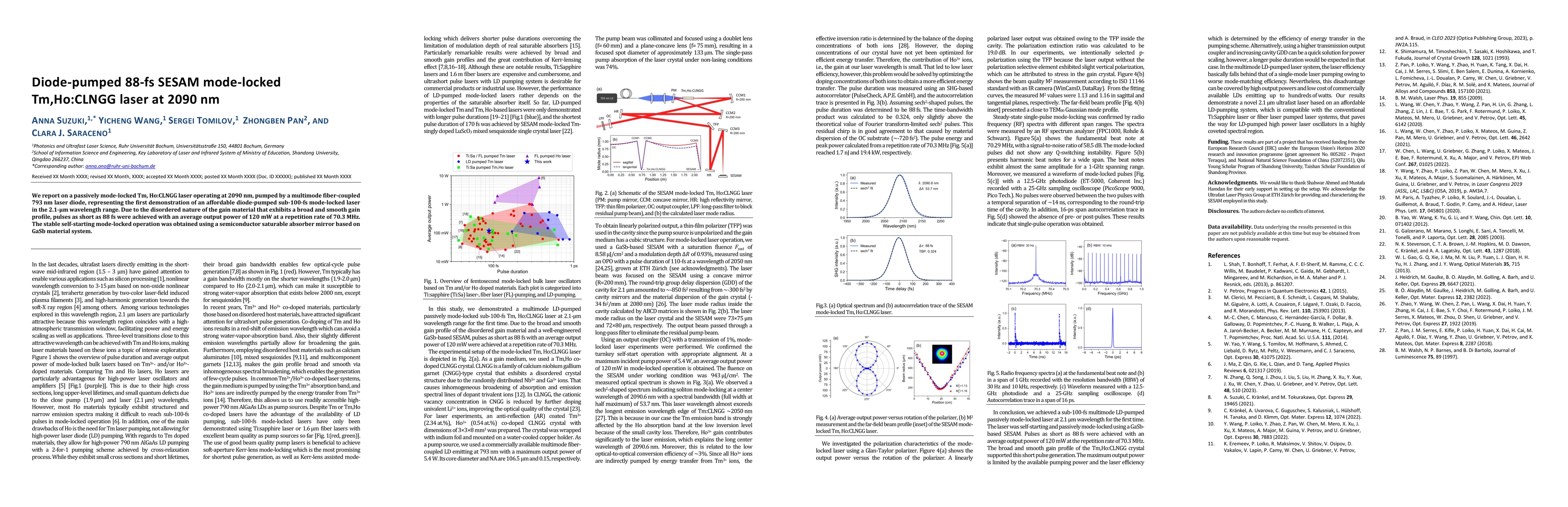 Thumbnail for Diode-pumped 88-fs SESAM mode-locked Tm,Ho:CLNGG laser at 2090 nm