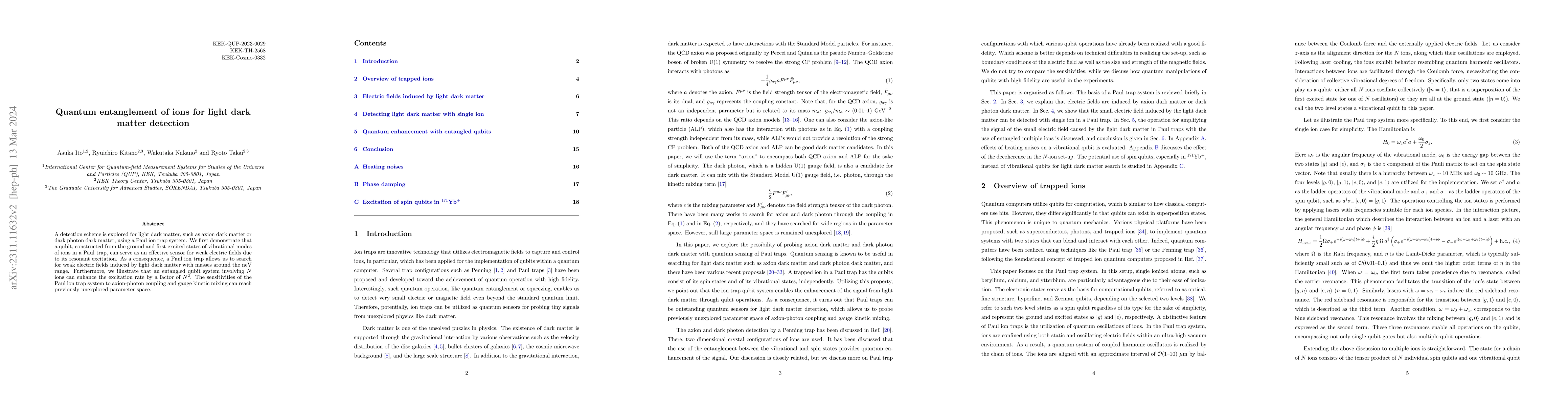 Thumbnail for Quantum entanglement of ions for light dark matter detection