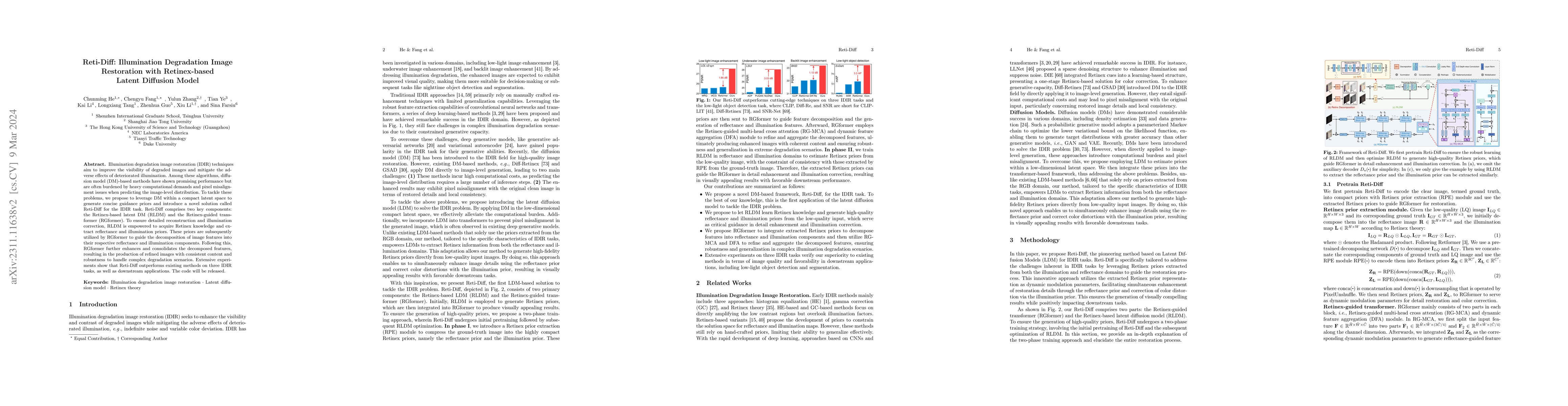 Thumbnail for Reti-Diff: Illumination Degradation Image Restoration with Retinex-based
  Latent Diffusion Model