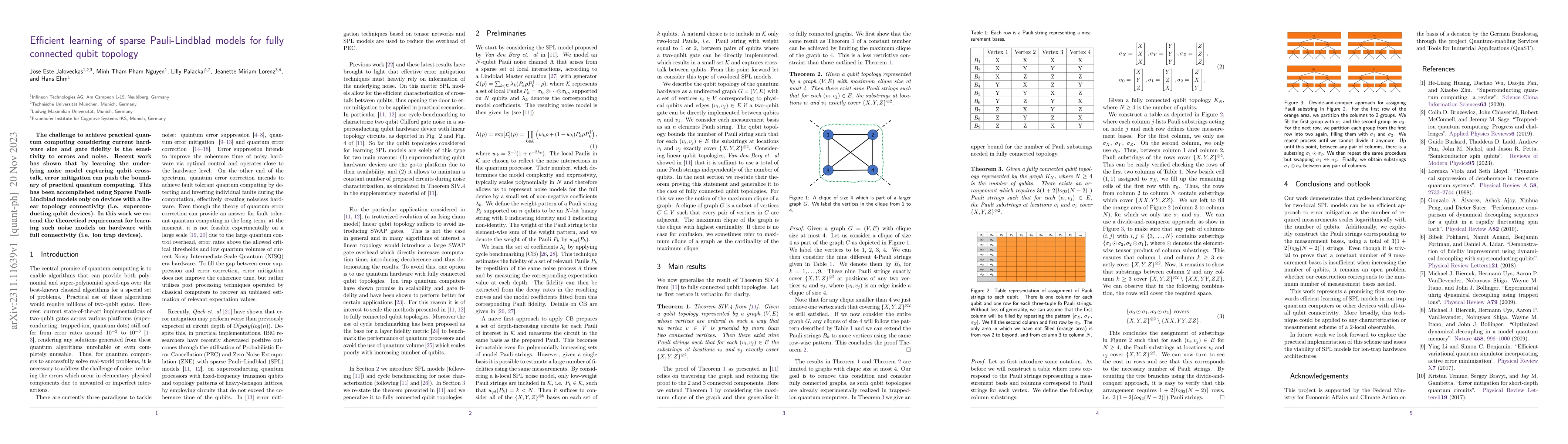 Thumbnail for Efficient learning of Sparse Pauli Lindblad models for fully connected
  qubit topology