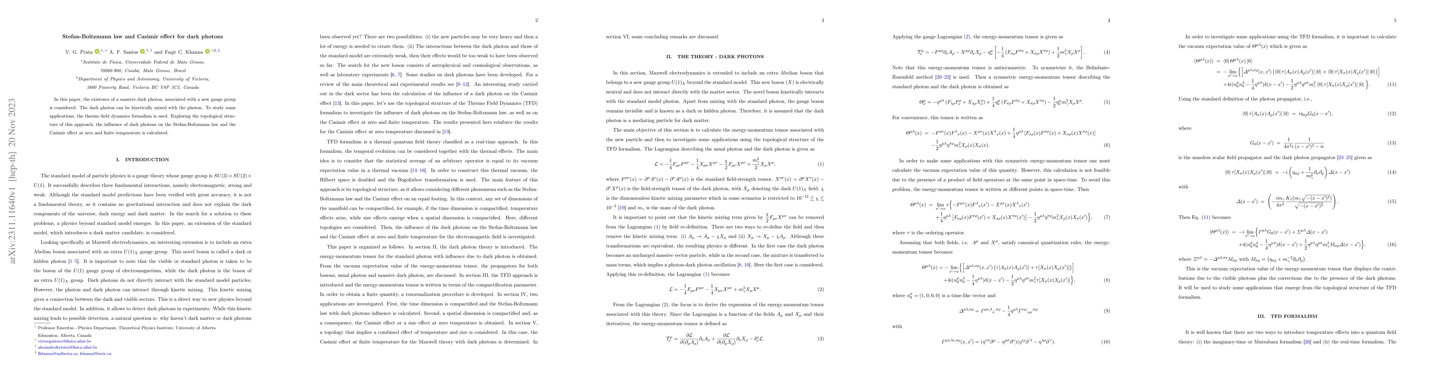 Thumbnail for Stefan-Boltzmann law and Casimir effect for dark photons