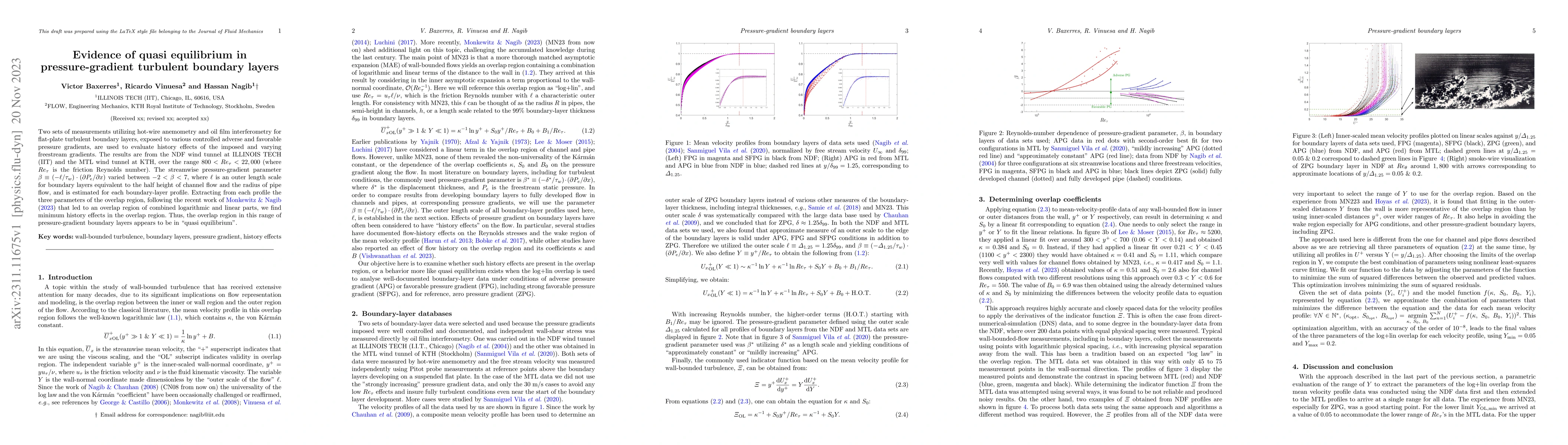 Thumbnail for Evidence of quasi equilibrium in pressure-gradient turbulent boundary
  layers