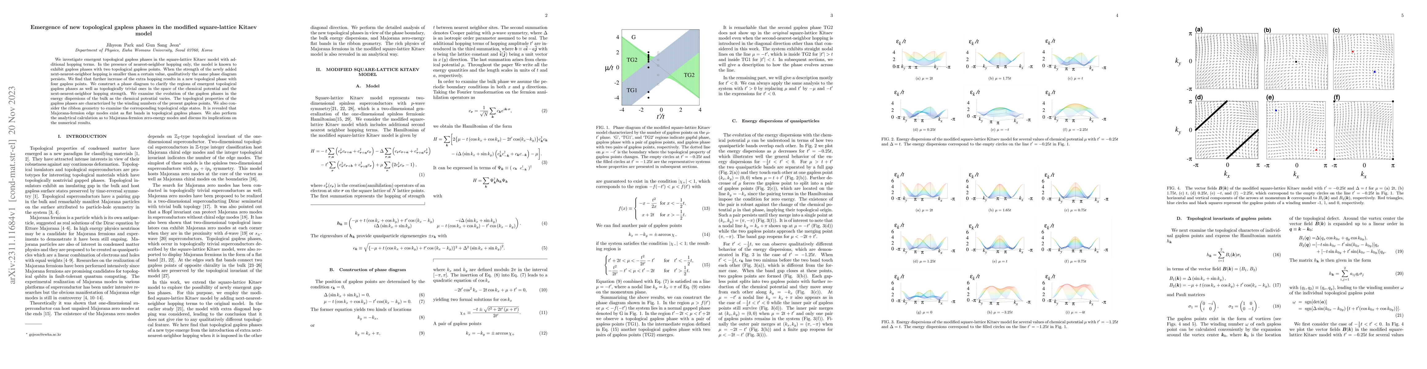 Thumbnail for Emergence of new topological gapless phases in the modified
  square-lattice Kitaev model