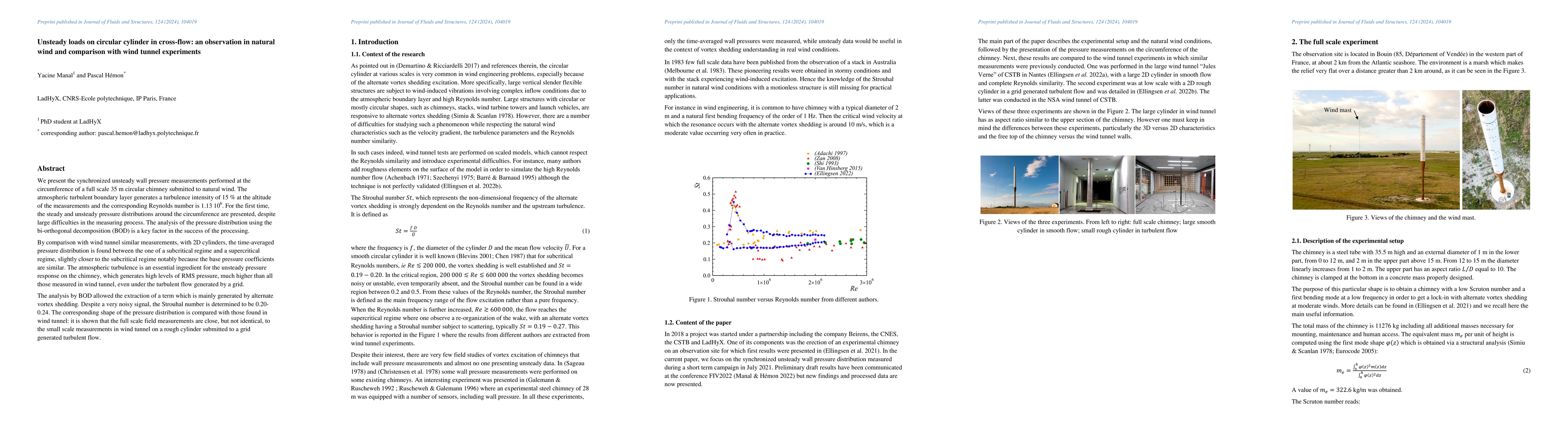 Thumbnail for Unsteady loads on circular cylinder in cross-flow: an observation in
  natural wind and comparison with wind tunnel experiments
