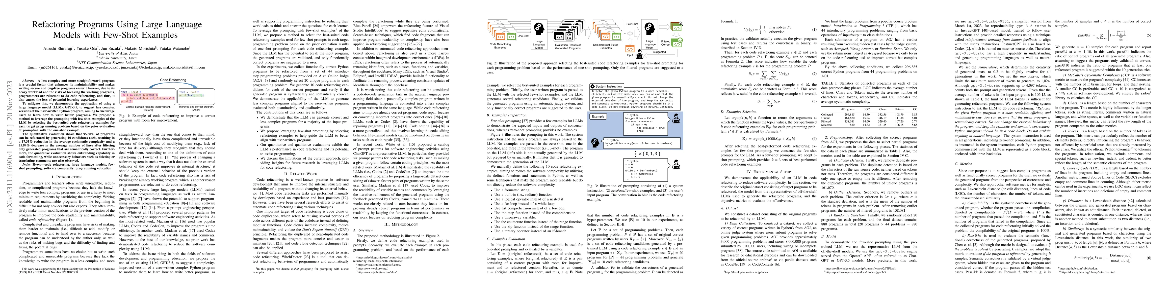 Thumbnail for Refactoring Programs Using Large Language Models with Few-Shot Examples