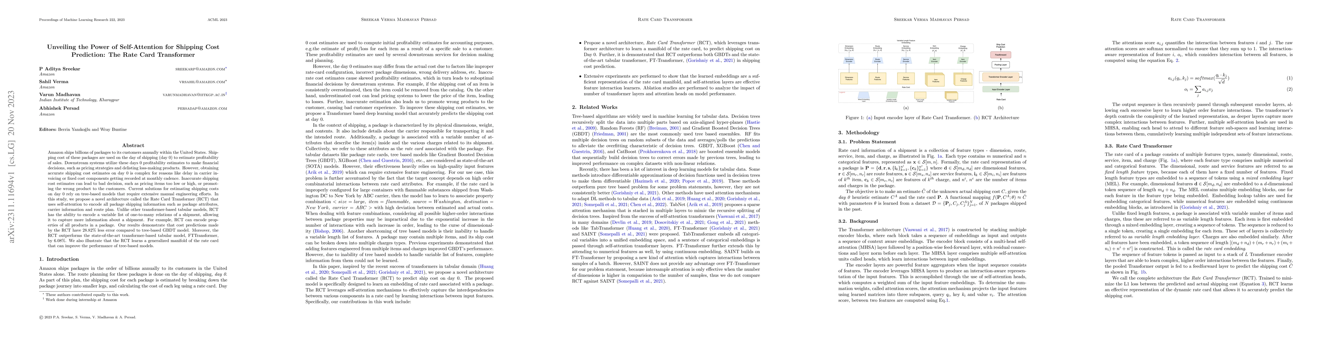 Thumbnail for Unveiling the Power of Self-Attention for Shipping Cost Prediction: The
  Rate Card Transformer