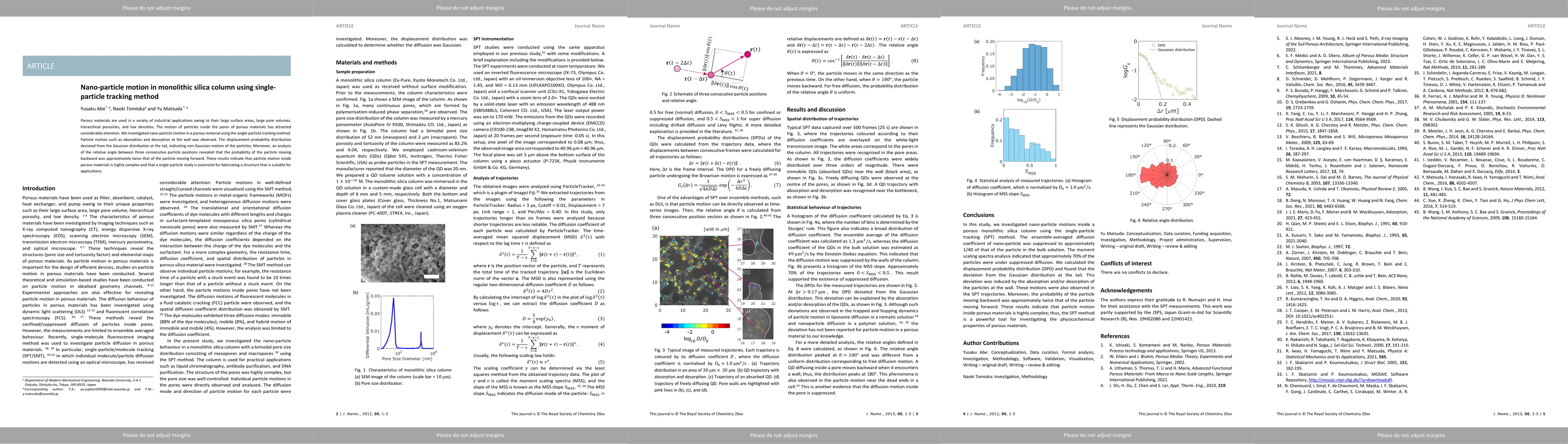 Thumbnail for Nano-particle motion in monolithic silica column using single-particle
  tracking method