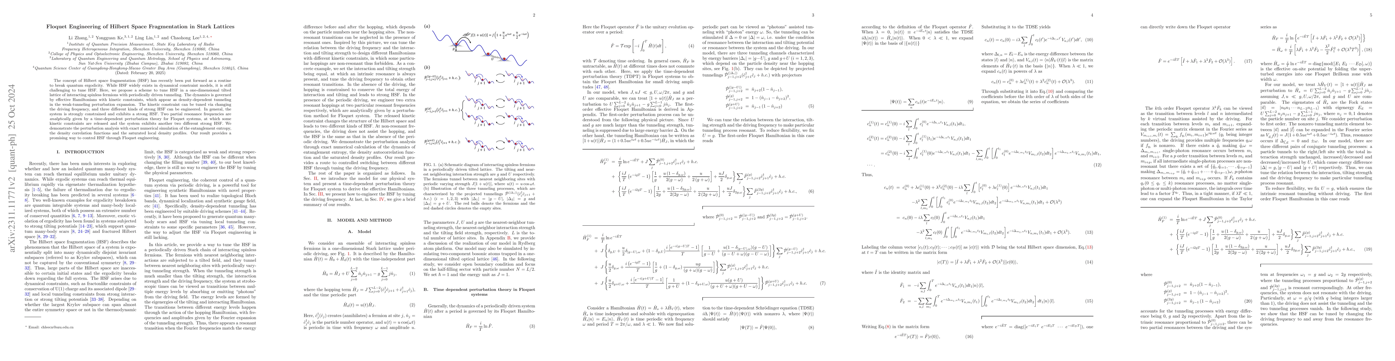 Thumbnail for Floquet Engineering of Hilbert Space Fragmentation in Stark Lattices
