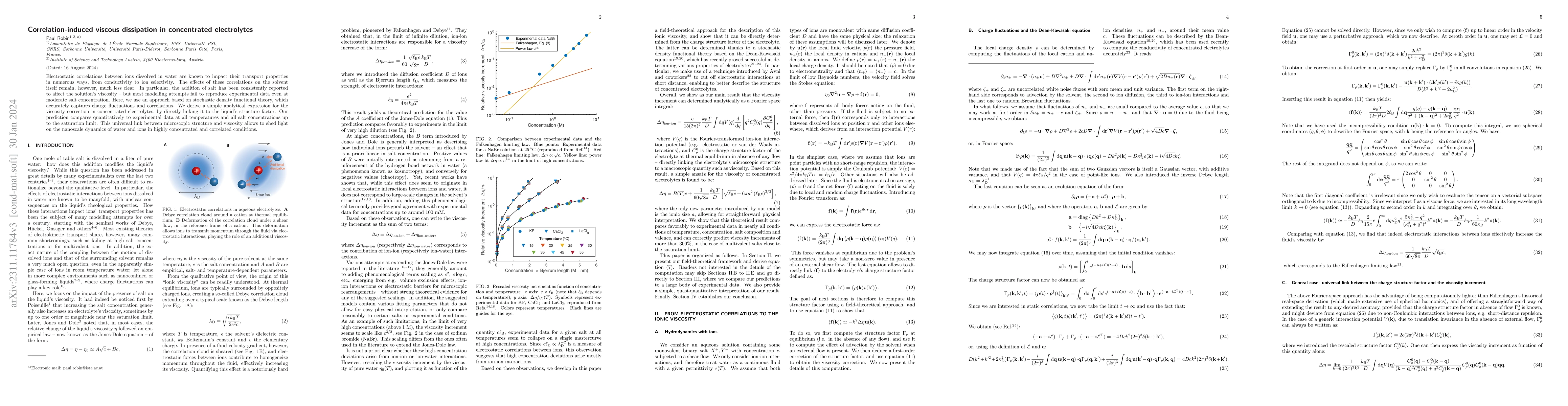 Thumbnail for Correlation-induced viscous dissipation in concentrated electrolytes