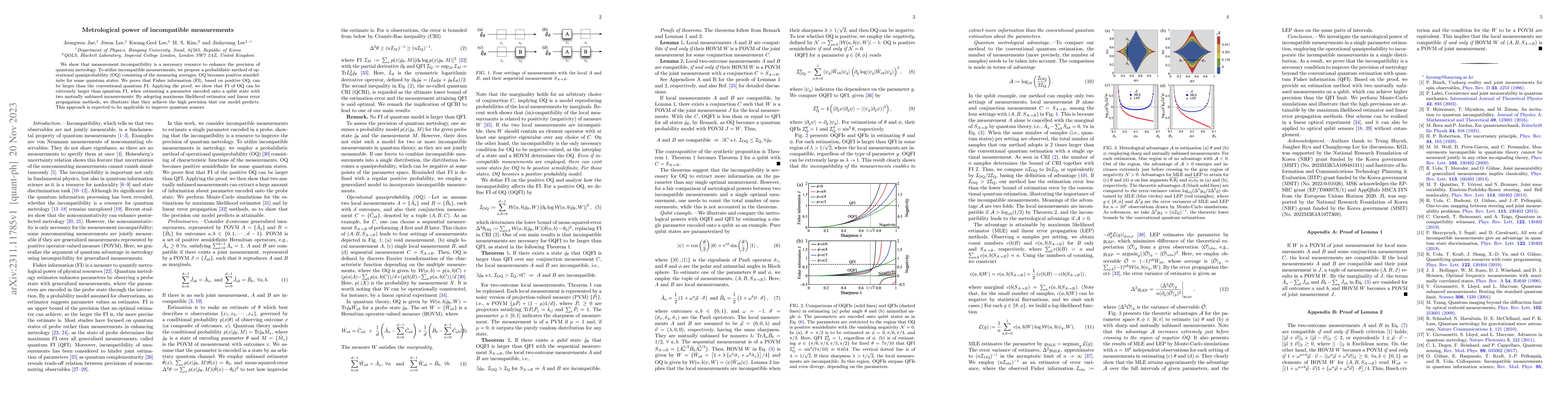 Thumbnail for Metrological power of incompatible measurements