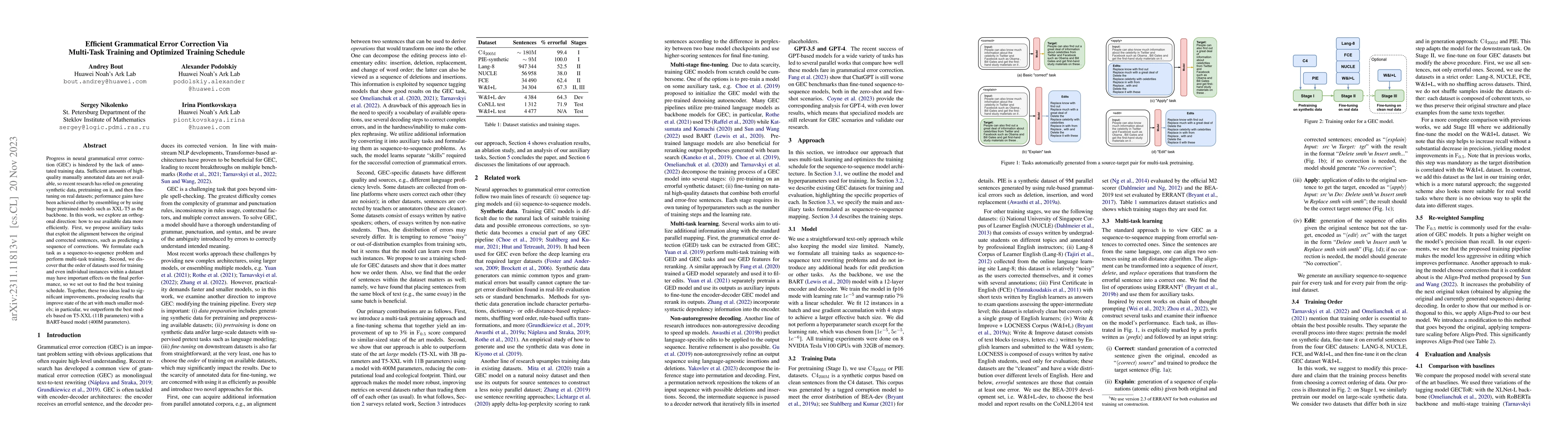 Thumbnail for Efficient Grammatical Error Correction Via Multi-Task Training and
  Optimized Training Schedule