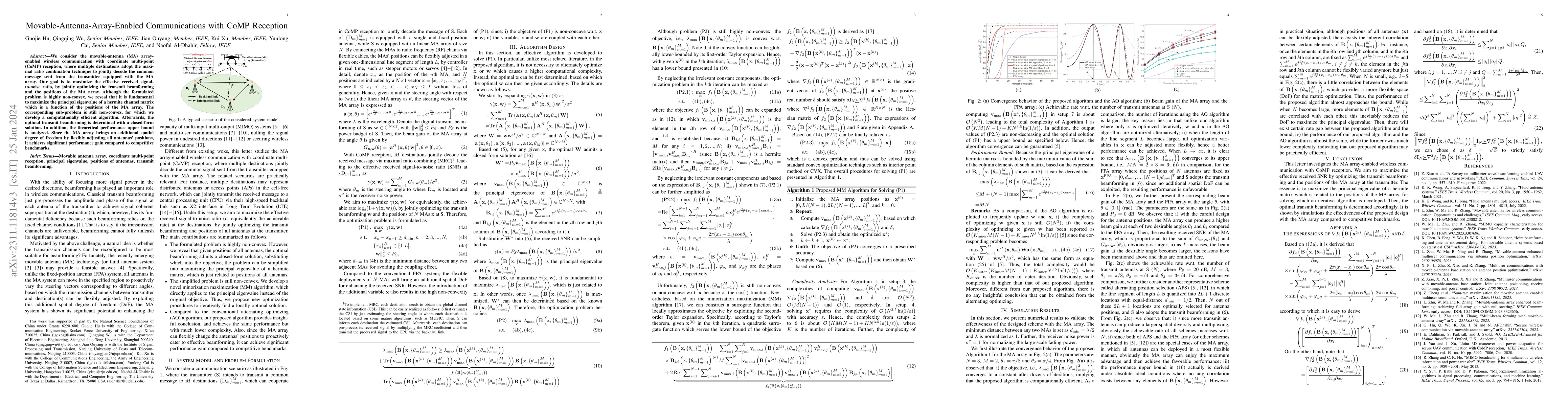 Thumbnail for Movable-Antenna-Array-Enabled Communications with CoMP Reception