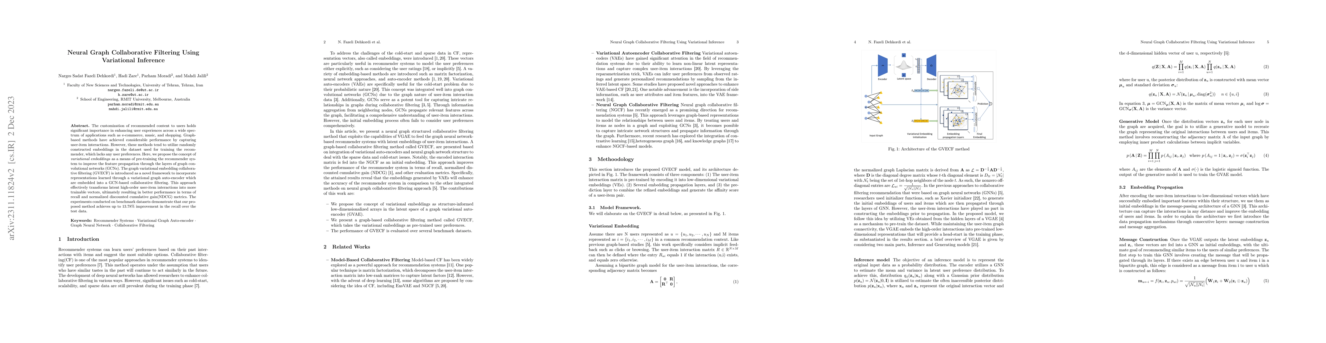 Thumbnail for Neural Graph Collaborative Filtering Using Variational Inference