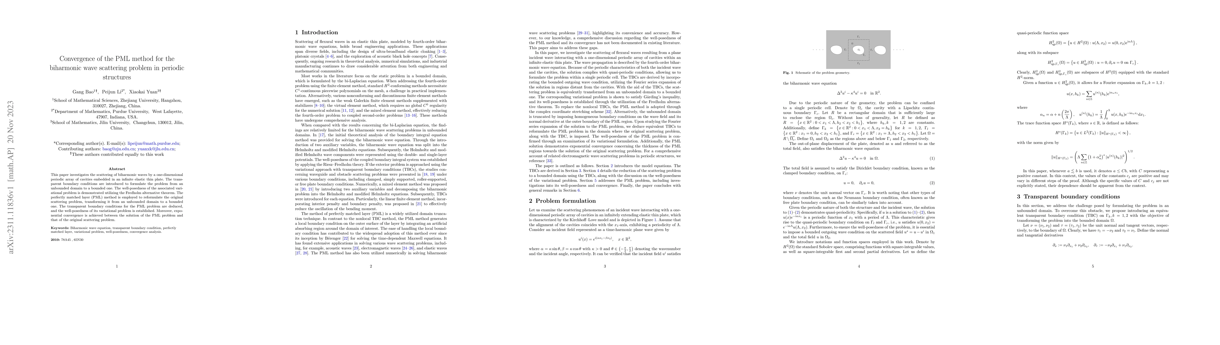 Thumbnail for Convergence of the PML method for the biharmonic wave scattering problem
  in periodic structures