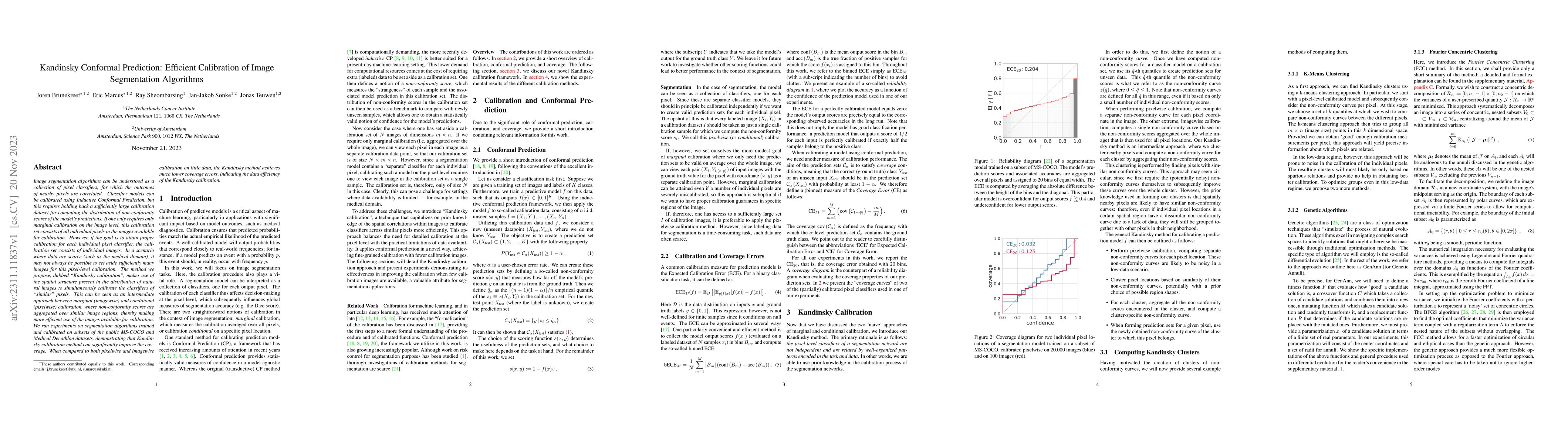 Thumbnail for Kandinsky Conformal Prediction: Efficient Calibration of Image
  Segmentation Algorithms