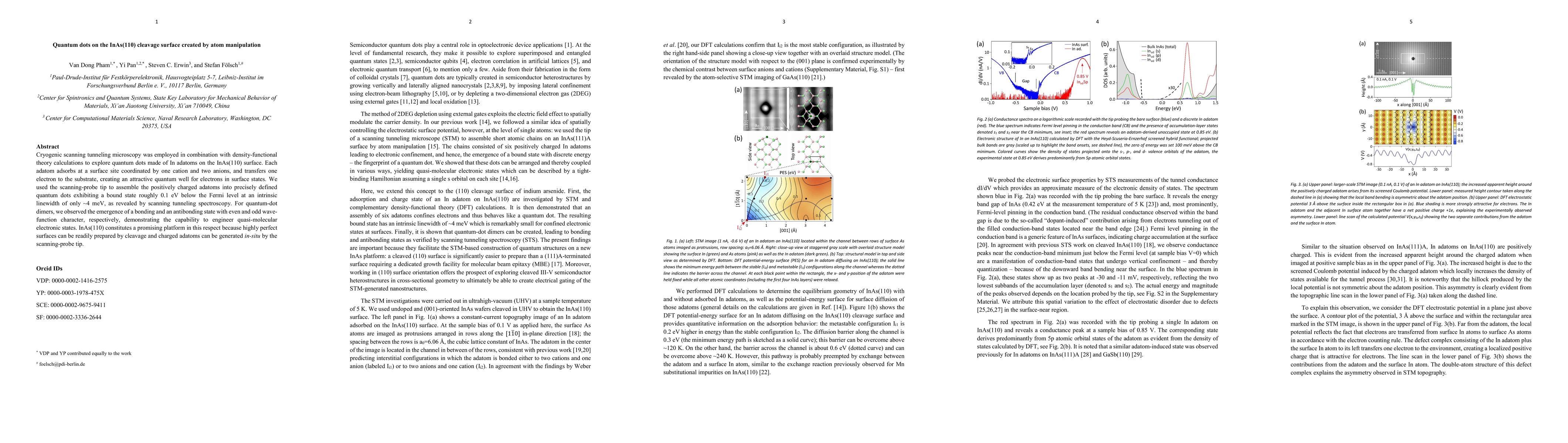 Thumbnail for Quantum dots on the InAs(110) cleavage surface created by atom
  manipulation
