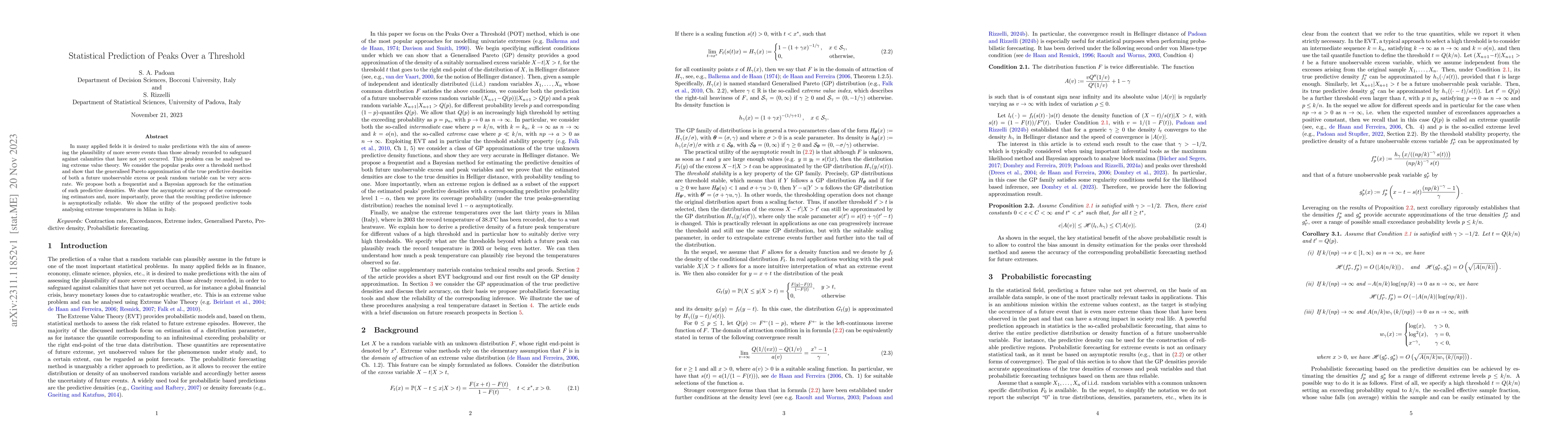 Thumbnail for Statistical Prediction of Peaks Over a Threshold