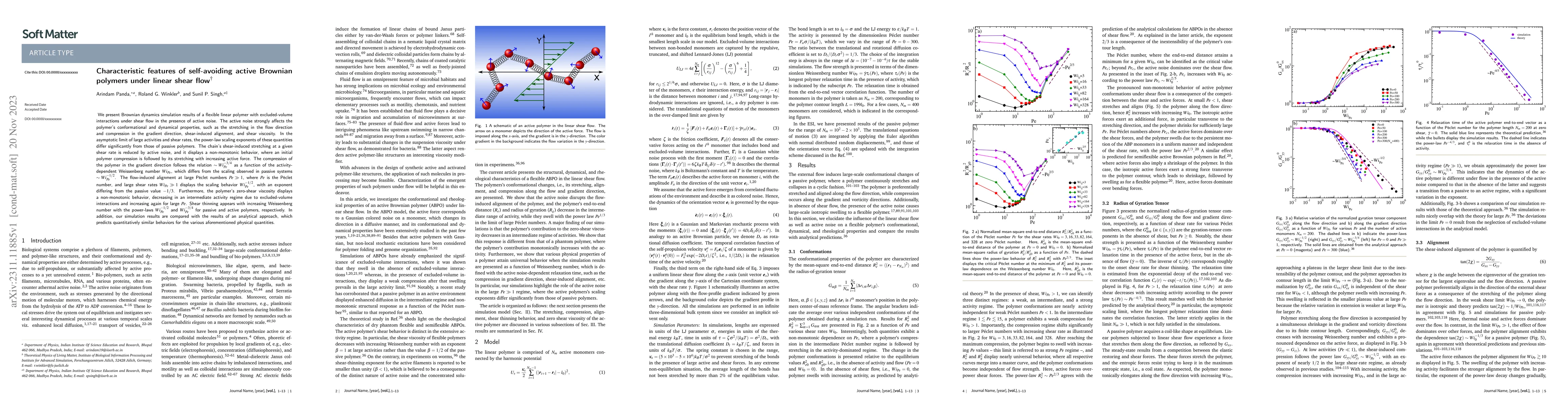Thumbnail for Characteristic features of self-avoiding active Brownian polymers under
  linear shear flow