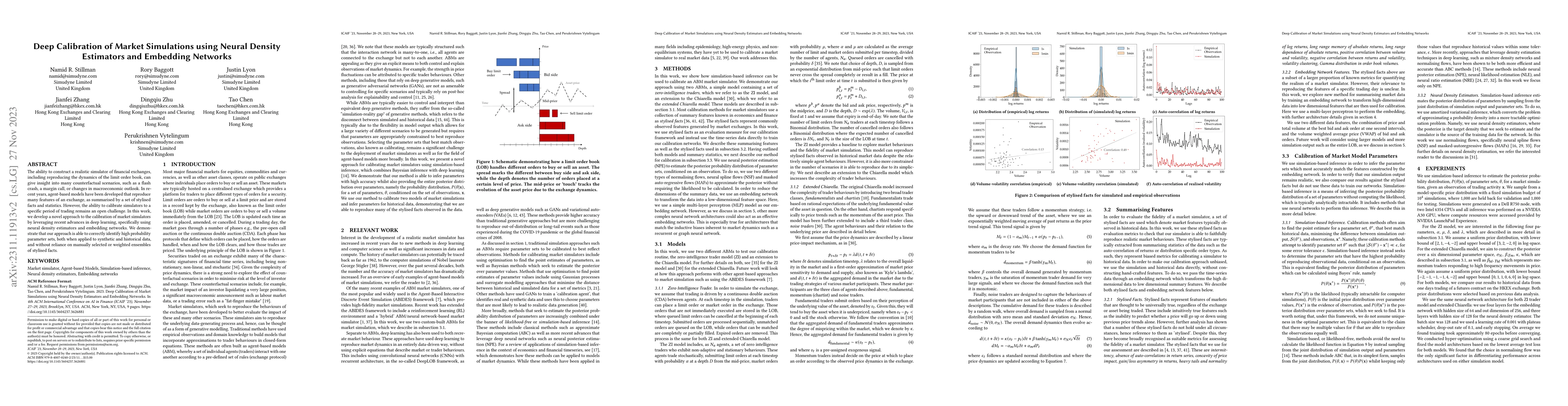Thumbnail for Deep Calibration of Market Simulations using Neural Density Estimators
  and Embedding Networks