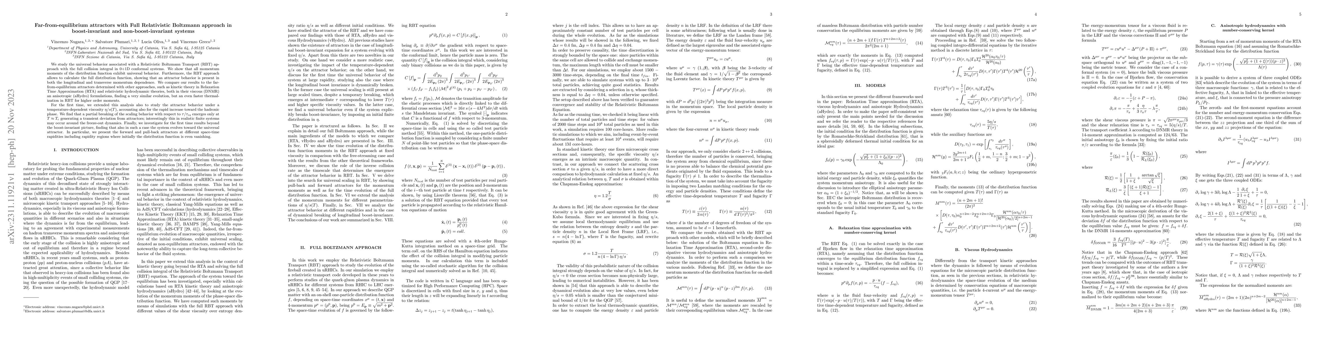 Thumbnail for Far-from-equilibrium attractors with Full Relativistic Boltzmann
  approach in boost-invariant and non-boost-invariant systems