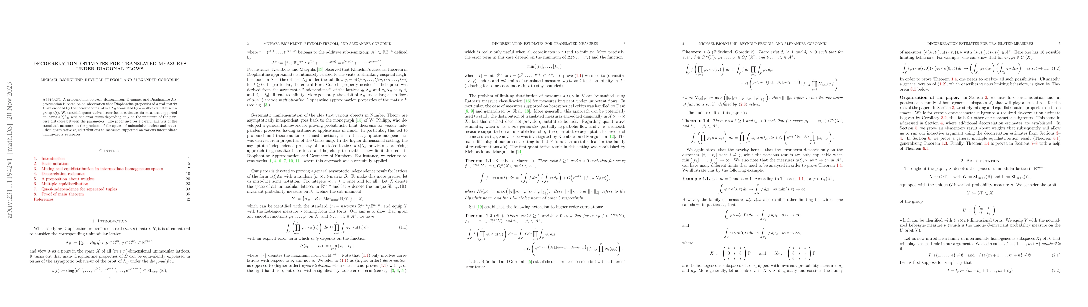 Thumbnail for Decorrelation estimates for translated measures under diagonal flows