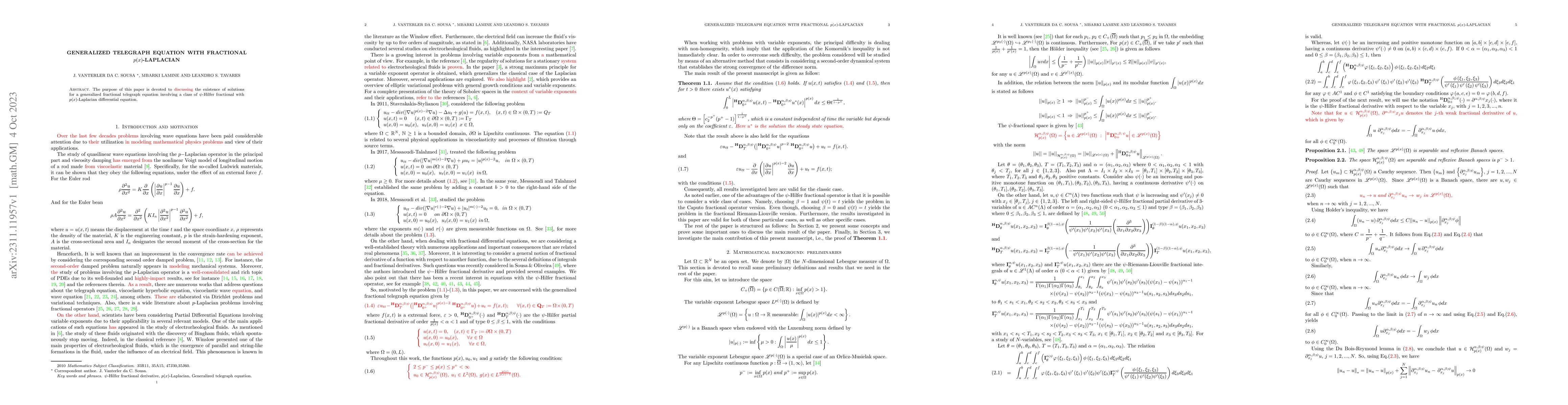 Thumbnail for [Generalized Telegraph equation with fractional $p(x)$-Laplacian