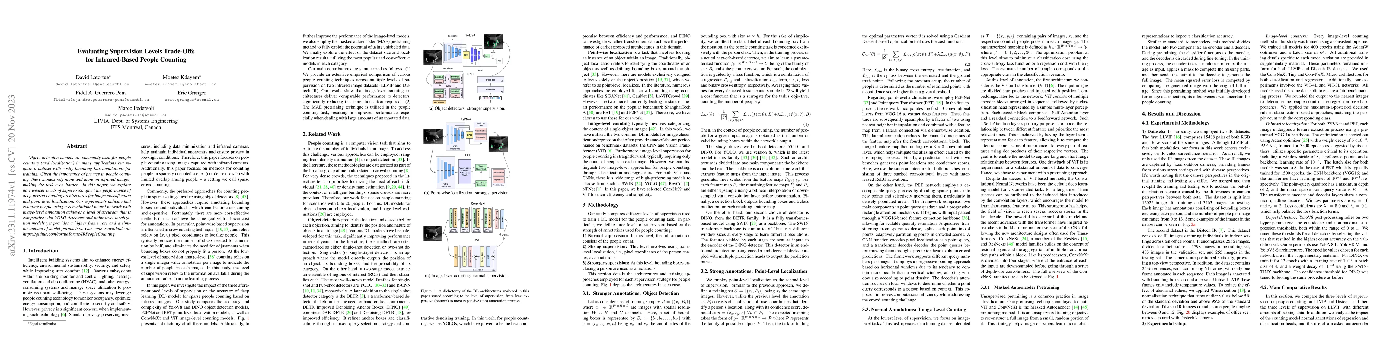 Thumbnail for Evaluating Supervision Levels Trade-Offs for Infrared-Based People
  Counting