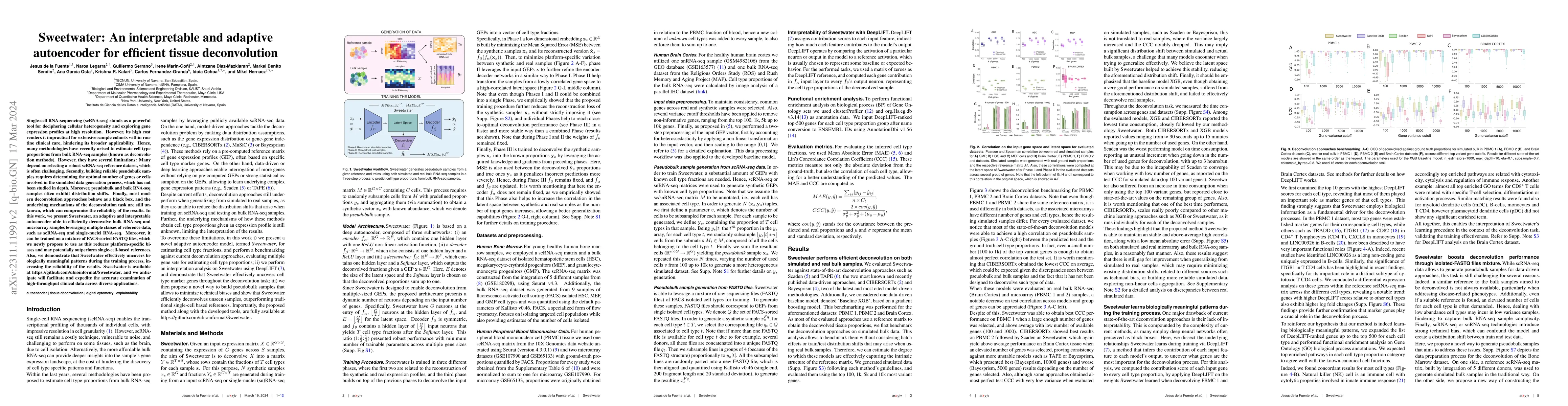 Thumbnail for Sweetwater: An interpretable and adaptive autoencoder for efficient
  tissue deconvolution