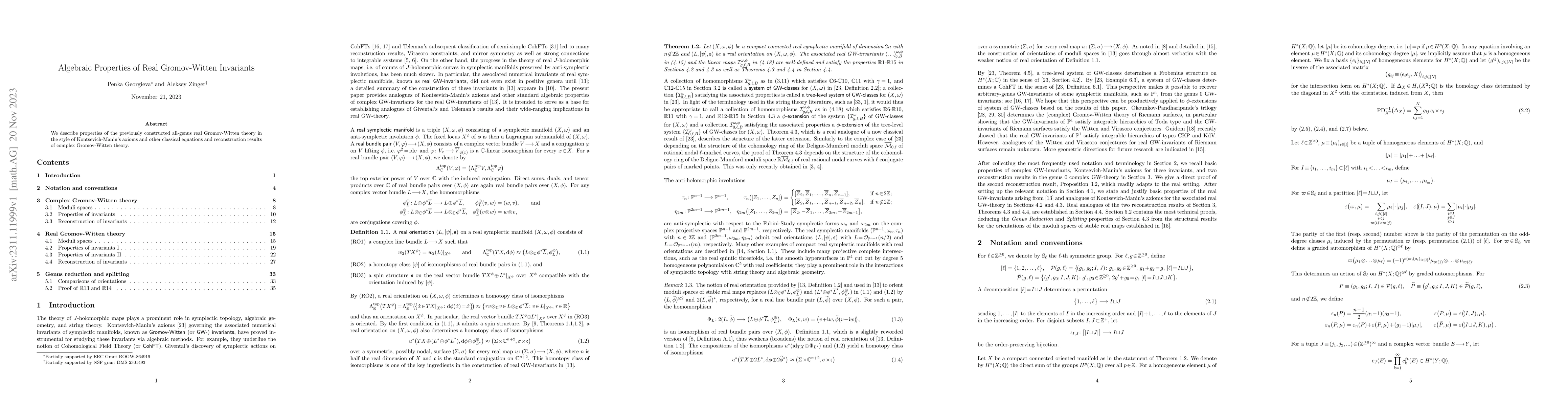 Thumbnail for Algebraic Properties of Real Gromov-Witten Invariants