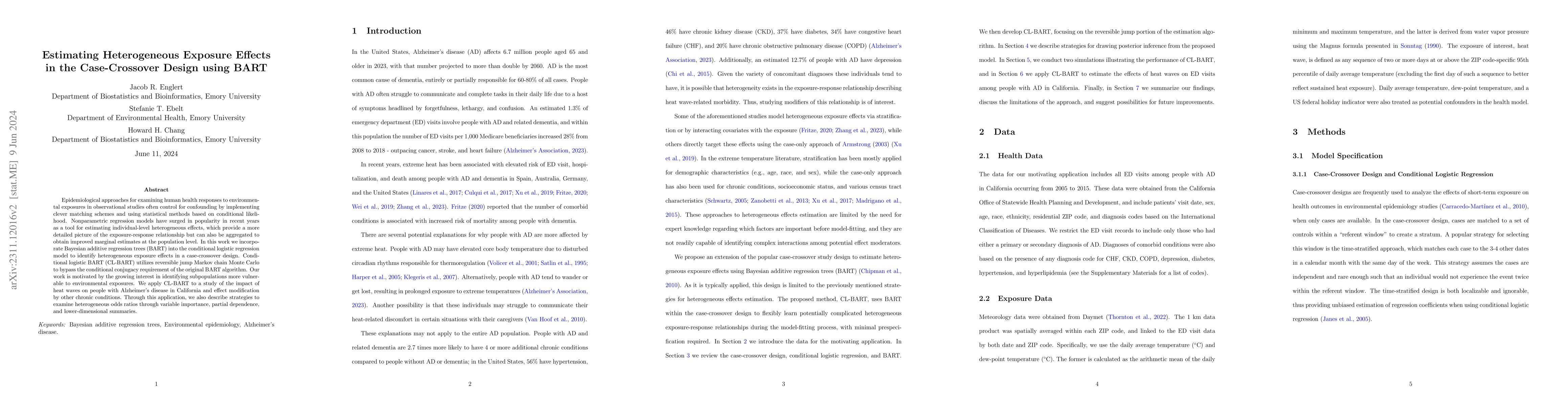 Thumbnail for Estimating Heterogeneous Exposure Effects in the Case-Crossover Design
  using BART