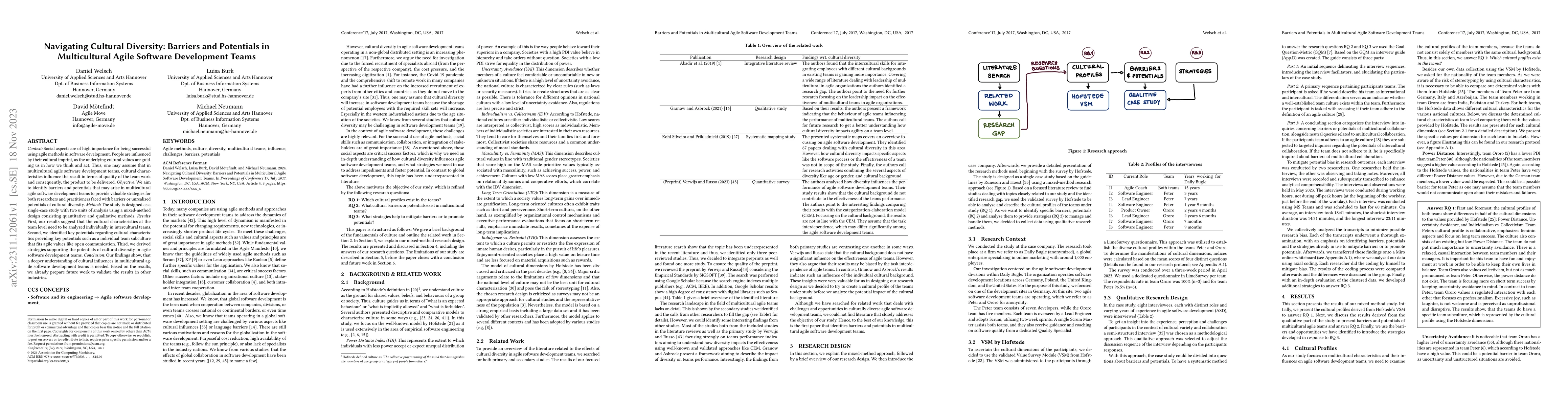Thumbnail for Navigating Cultural Diversity: Barriers and Potentials in Multicultural
  Agile Software Development Teams