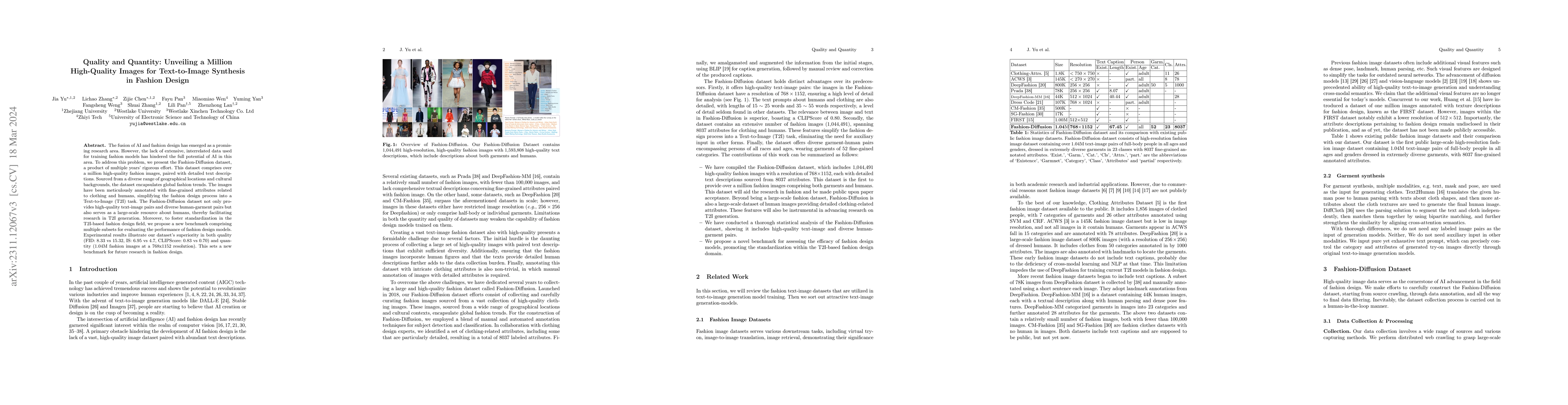 Thumbnail for Quality and Quantity: Unveiling a Million High-Quality Images for
  Text-to-Image Synthesis in Fashion Design