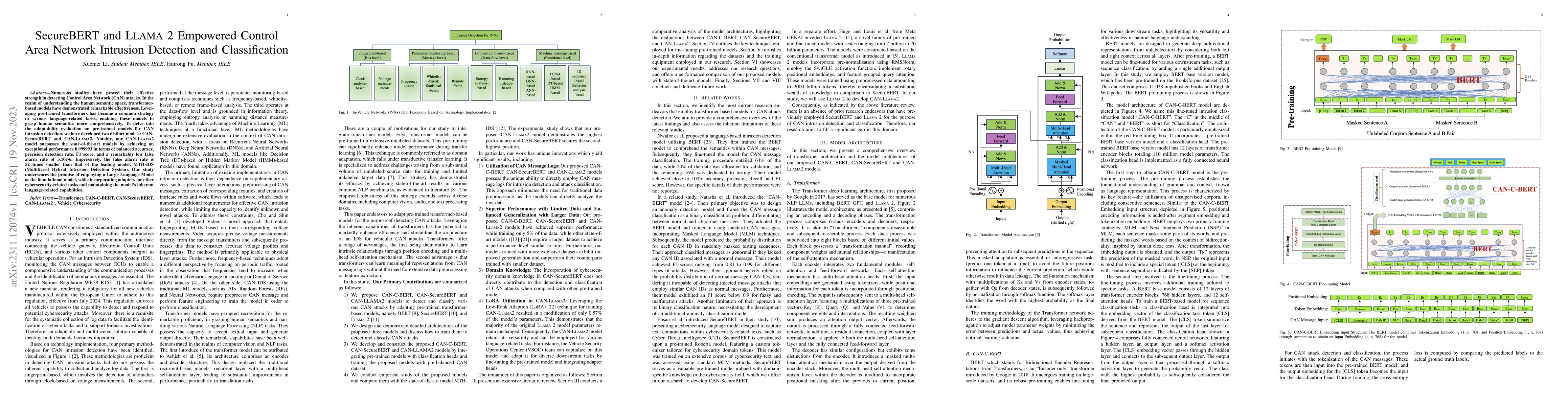 Thumbnail for SecureBERT and LLAMA 2 Empowered Control Area Network Intrusion
  Detection and Classification