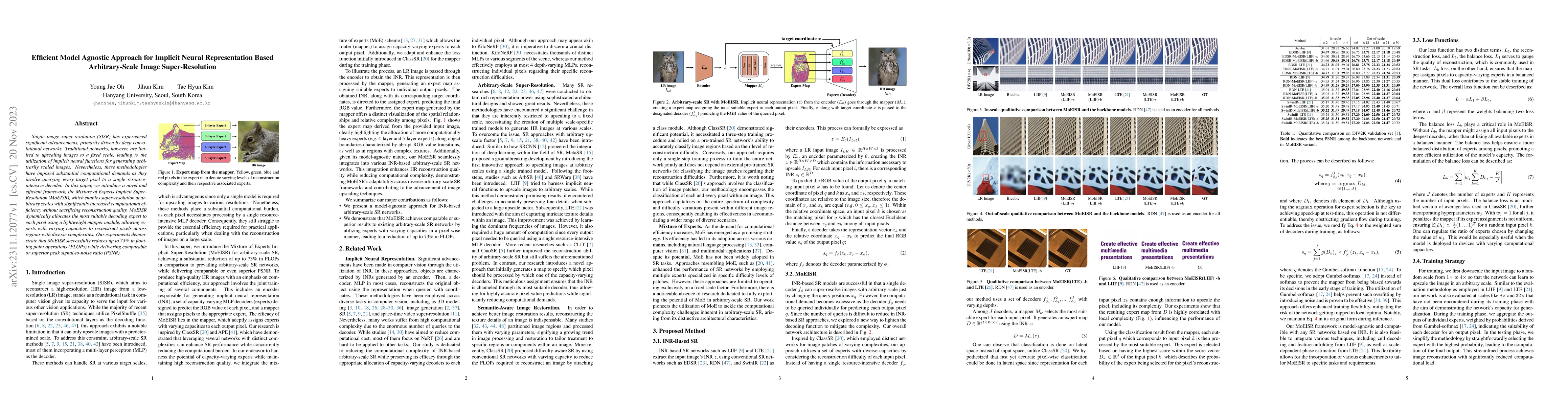 Thumbnail for Efficient Model Agnostic Approach for Implicit Neural Representation
  Based Arbitrary-Scale Image Super-Resolution