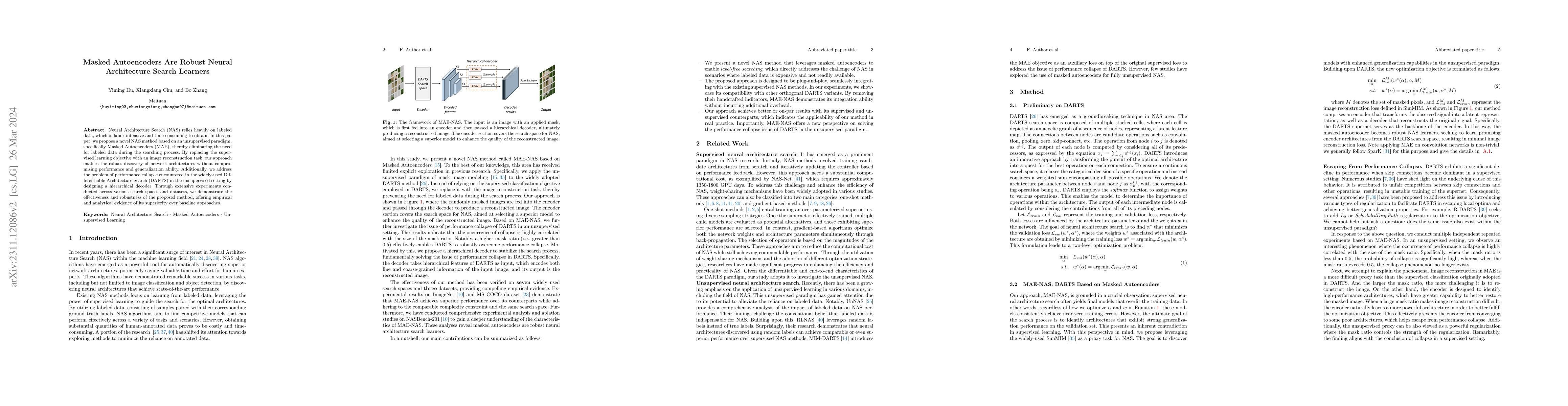 Thumbnail for Masked Autoencoders Are Robust Neural Architecture Search Learners