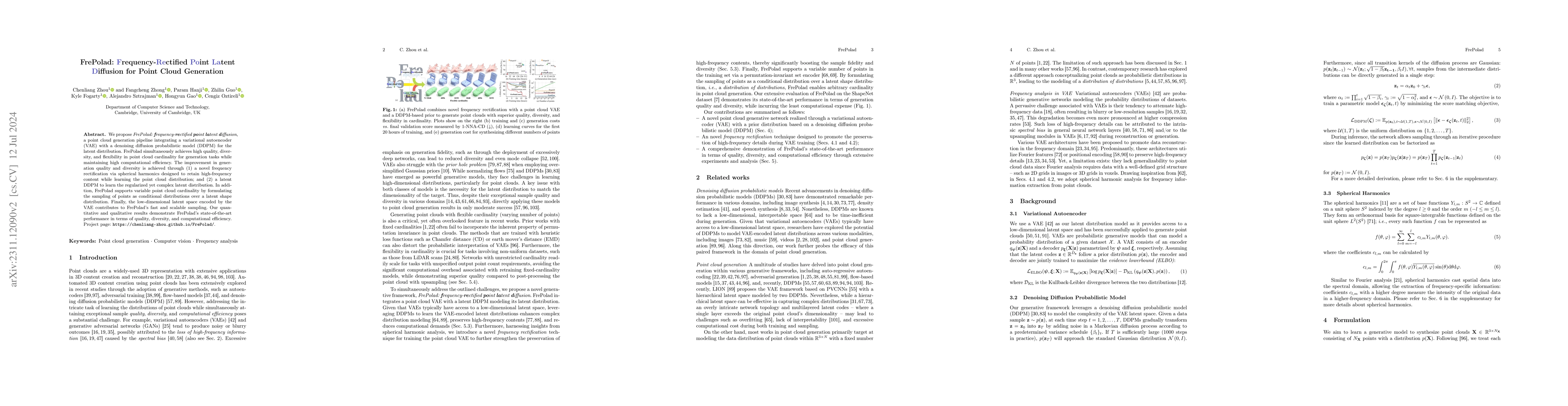 Thumbnail for FrePolad: Frequency-Rectified Point Latent Diffusion for Point Cloud
  Generation